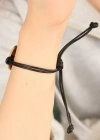 LOVE (Aşık) Siyah Deri İpli Unisex Mood Bileklik