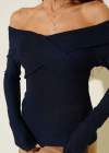 Madonna Çapraz Yaka Bluz Lacivert t4331