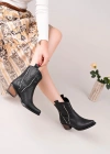 Matin Siyah Cilt Topuklu Bot