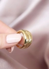 Metal Gold Renk Ayarlamalı Kadın Yüzük