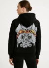 Metallica İki İplik Kapüşonlu Ön ve Arka Baskılı hoodie - Siyah