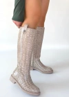 Metta Bej Cilt Desenli Çizme