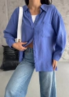 Modal oversize cepli gömlek