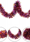 Mor Turuncu Renk 4 cm Genişlik Garland Çift Renk Sim Süs 180 cm