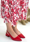 Morji Kırmızı Cilt Topuklu Ayakkabı
