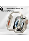 Movenchy Apple Watch Ultra 49mm MO-WT3 Alüminyum Camlı Kasa Ekran Koruyucu - Gold