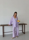 Müslin kumaş kimono lila pt