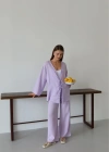 Müslin kumaş kimono lila pt