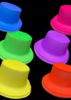 Neon Partisi Pembe Renk Plastik Fötr Şapka