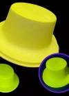 Neon Partisi Sarı Renk Plastik Fötr Şapka