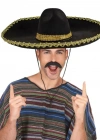 NessiWorld Sombrero Meksika Şapkası Mariachi Altın Şeritli Yetişkin Boy