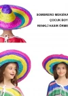 NessiWorld Sombrero Meksikaa Şapkası Renkli Örme Hasır Çocuk Boy