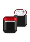 Newface Airpods 2 (2.nesil) 3in1 Kılıf - Siyah-Kırmızı