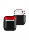 Newface Airpods 2 (2.nesil) 3in1 Kılıf - Siyah-Kırmızı