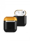Newface Airpods 2 (2.nesil) 3in1 Kılıf - Siyah-Sarı