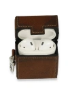 Newface Airpods 2 (2.nesil) Deri Kılıf - Kahverengi