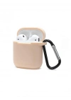 Newface Airpods 2 (2.nesil) Sert Silikon Kılıf - Bej