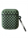 Newface Airpods 2 (2.nesil) Spor Delikli Kılıf - Haki Yeşil-Siyah