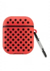 Newface Airpods 2 (2.nesil) Spor Delikli Kılıf - Kırmızı-Siyah