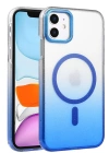 Newface Apple iPhone 11 Glossy Magsafe Kapak - Mavi