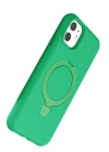 Newface Apple iPhone 11 Regal Magsafe Standlı Kapak - Yeşil