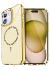 Newface Apple iPhone 12 Live Diamond Magsafe Kapak - Sarı
