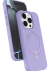 Newface Apple iPhone 14 Pro Max Regal Magsafe Standlı Kapak - Lila