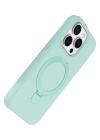 Newface Apple iPhone 14 Pro Max Regal Magsafe Standlı Kapak - Su Yeşili