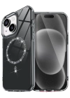 Newface Apple iPhone 15 Live Diamond Magsafe Kapak - Siyah