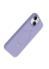 Newface Apple iPhone 15 Plus Regal Magsafe Standlı Kapak - Lila
