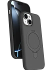 Newface Apple iPhone 15 Plus Regal Magsafe Standlı Kapak - Titan Gri