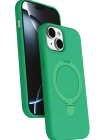 Newface Apple iPhone 15 Plus Regal Magsafe Standlı Kapak - Yeşil