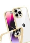 Newface Apple iPhone 15 Pro Max Razer Lensli Silikon - Gold