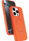 Newface Apple iPhone 15 Pro Max Regal Magsafe Standlı Kapak - Turuncu