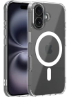 Newface Apple iPhone 16 Combo Sert Şeffaf Magsafe Kapak - Şeffaf