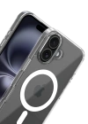 Newface Apple iPhone 16 Combo Sert Şeffaf Magsafe Kapak - Şeffaf