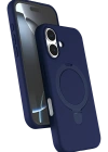 Newface Apple iPhone 16 Plus Regal Magsafe Standlı Kapak - Lacivert