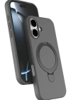 Newface Apple iPhone 16 Plus Regal Magsafe Standlı Kapak - Titan Gri