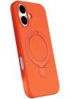 Newface Apple iPhone 16 Plus Regal Magsafe Standlı Kapak - Turuncu