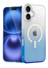 Newface Apple iPhone 16 Pummel Shiny Magsafe Kapak - Mavi