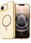 Newface Apple iPhone 16E Live Diamond Magsafe Kapak - Sarı