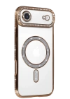 Newface Apple iPhone 17 Air Joke Simli Magneticsafe Kılıf - Gold