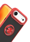Newface Apple iPhone 17 Air Montreal Yüzüklü Silikon Kapak - Kırmızı