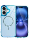 Newface Apple iPhone 17 Live Diamond Magsafe Kapak - Mavi
