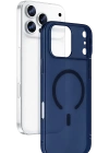 Newface Apple iPhone 17 Pro Combo Sert Şeffaf Magsafe Kapak - Mavi