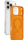 Newface Apple iPhone 17 Pro Combo Sert Şeffaf Magsafe Kapak - Turuncu