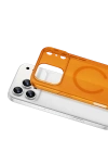 Newface Apple iPhone 17 Pro Combo Sert Şeffaf Magsafe Kapak - Turuncu