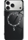 Newface Apple iPhone 17 Pro Live Diamond Magsafe Kapak - Siyah