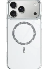 Newface Apple iPhone 17 Pro Max Live Diamond Magsafe Kapak - Şeffaf