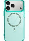 Newface Apple iPhone 17 Pro Max Live Diamond Magsafe Kapak - Yeşil